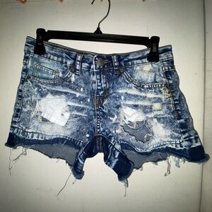 Rue 21 Acid Wash Distressed Jean Shorts